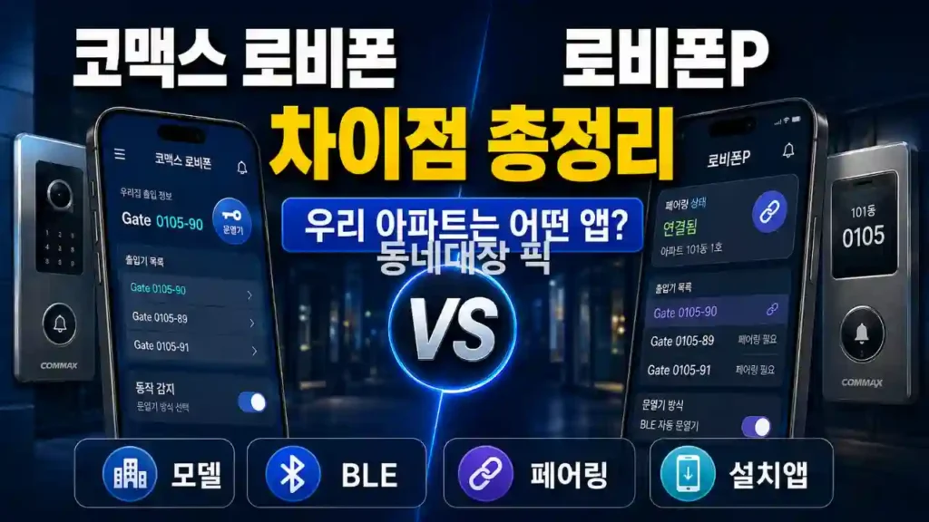 코맥스 로비폰과 로비폰P 차이 | 우리 아파트는 어떤 앱 설치해야 할까? 대표 이미지