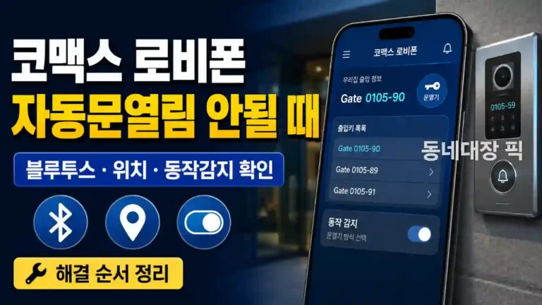 코맥스-로비폰-자동문열림-안될때