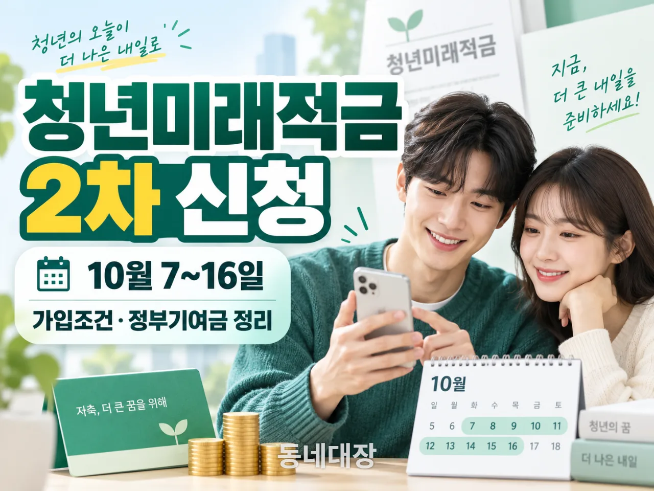 청년미래적금 2차 신청 10월 7일부터 16일까지 가입조건과 정부기여금을 확인하는 청년