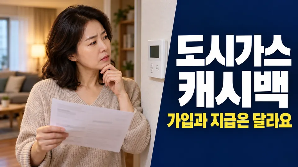 도시가스 절약 캐시백 주제 대표 썸네일 (AI 생성 실사형 설명용 이미지)