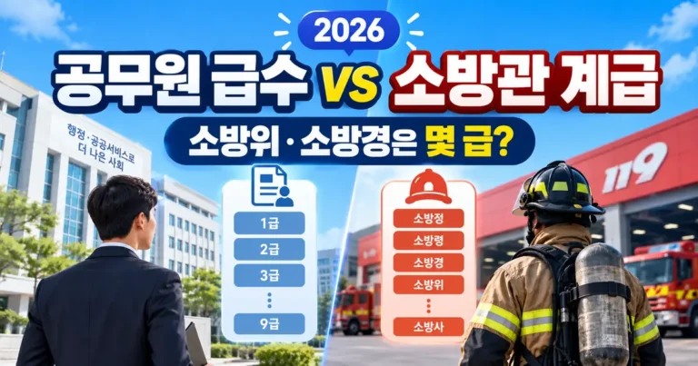 공무원 급수와 소방관 계급 비교, 소방위·소방경 6급 상당 및 소방정·소방서장 계급 안내