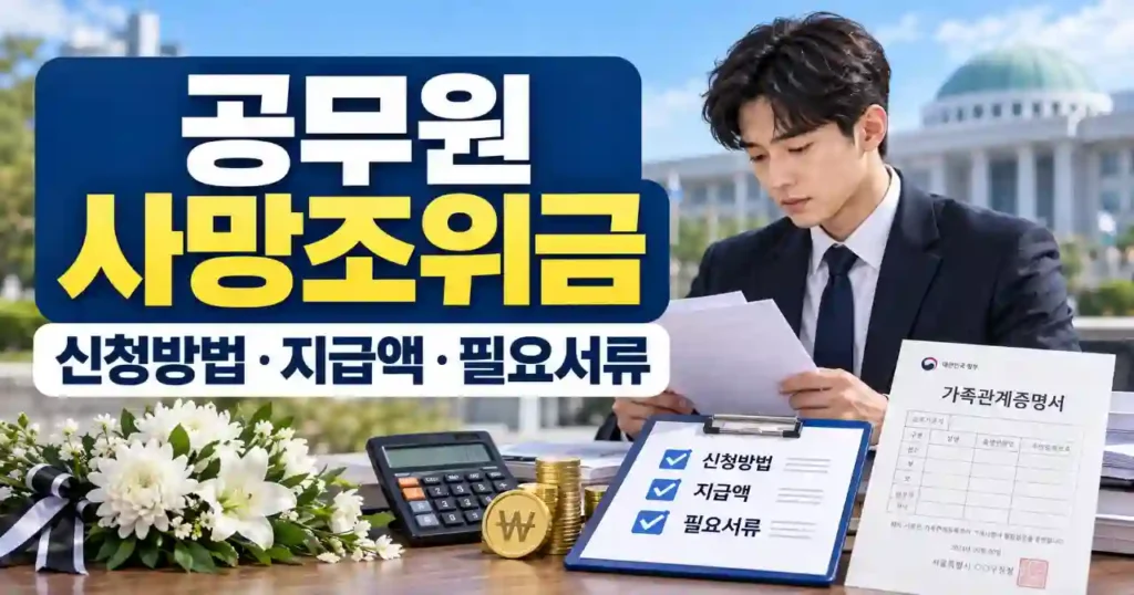 공무원 사망조위금 신청방법과 부모상 지급액 및 필요 서류 안내