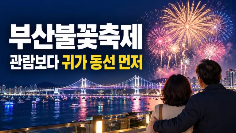 부산불꽃축제 — 관람보다 귀가 동선 먼저 (AI 생성 실사형 설명용 이미지)