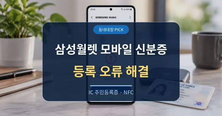 삼성월렛 모바일 주민등록증 등록 오류 해결 대표이미지
