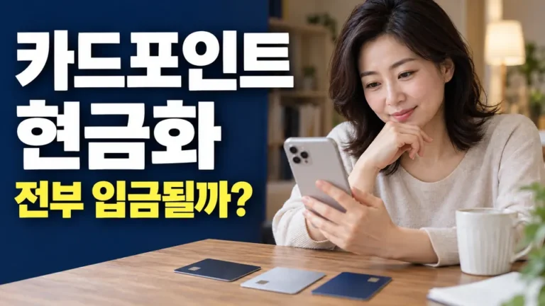 카드포인트 현금화, 조회한 포인트가 전부 입금되는 건 아닙니다
